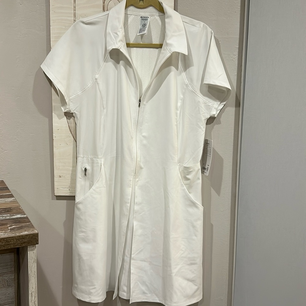 Athleta White Zip-Front Dress